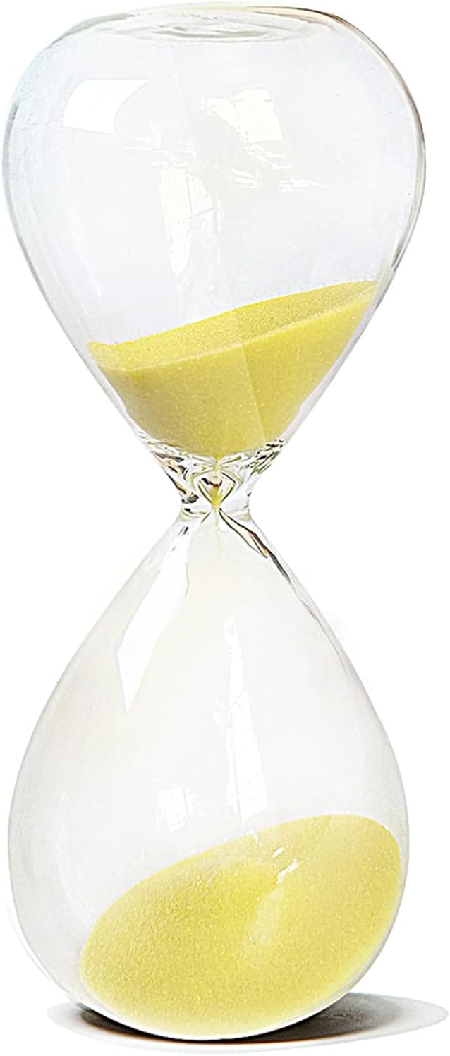Hourglass, HoveBeaty Hand-Blown Sand Timer Set for Time Management 15 Minutes Durable Glass Construction (15 Min, Black)