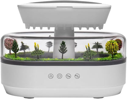 Upgrade Raindrop Humidifier Essential Oil Diffuser with Natural White Noise and Landscape Design，7 Led Colors Change Desktop Diffuser for Home Office Bedroom Waterdrop Diffuser 250ml