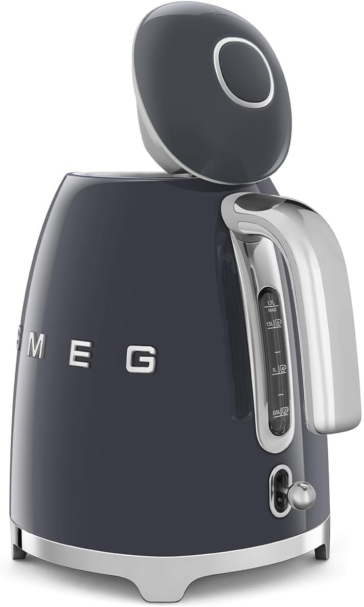 SMEG KLF03 Electric Kettle 1.7L (7 Cup), Retro Hot Water Boiler for Tea & Coffee, Fast Boiling, Auto Shut-Off, Soft Open Lid, 360° Swivel Base Countertop Kettle – Matte Champagne