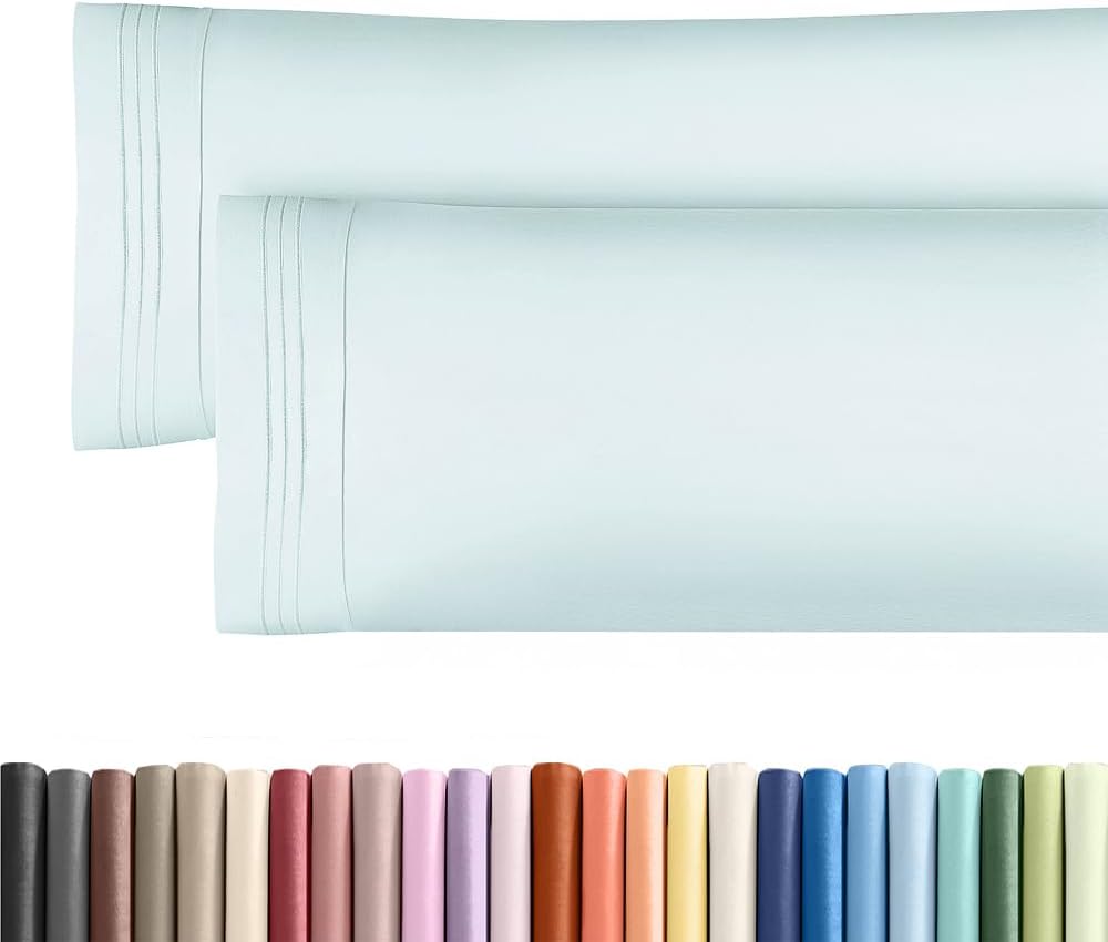Standard Pillow Cases Set of 10 - Ultra Soft Hotel Quality Pillowcase Covers - Comfy, Cozy & Wrinkle Free - Shrink, Stain and Fade Resistant - Machine Washable Pillow Protectors - 10 Pcs Set - White - Colors A