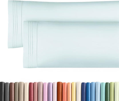 Standard Pillow Cases Set of 10 - Ultra Soft Hotel Quality Pillowcase Covers - Comfy, Cozy & Wrinkle Free - Shrink, Stain and Fade Resistant - Machine Washable Pillow Protectors - 10 Pcs Set - White - Colors A