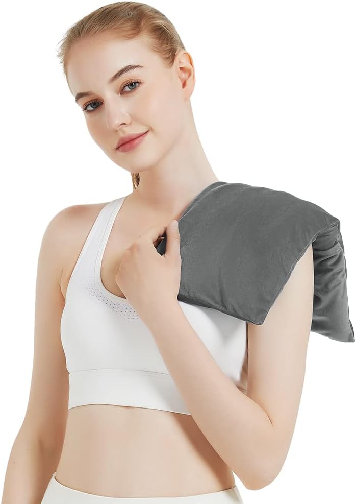 MORLIDEN Neck Heating Pad Microwavable for Shoulders, Warmer Wrap Microwave Heating Pad for Neck and Shoulders for Pain Relief (Navy Blue)