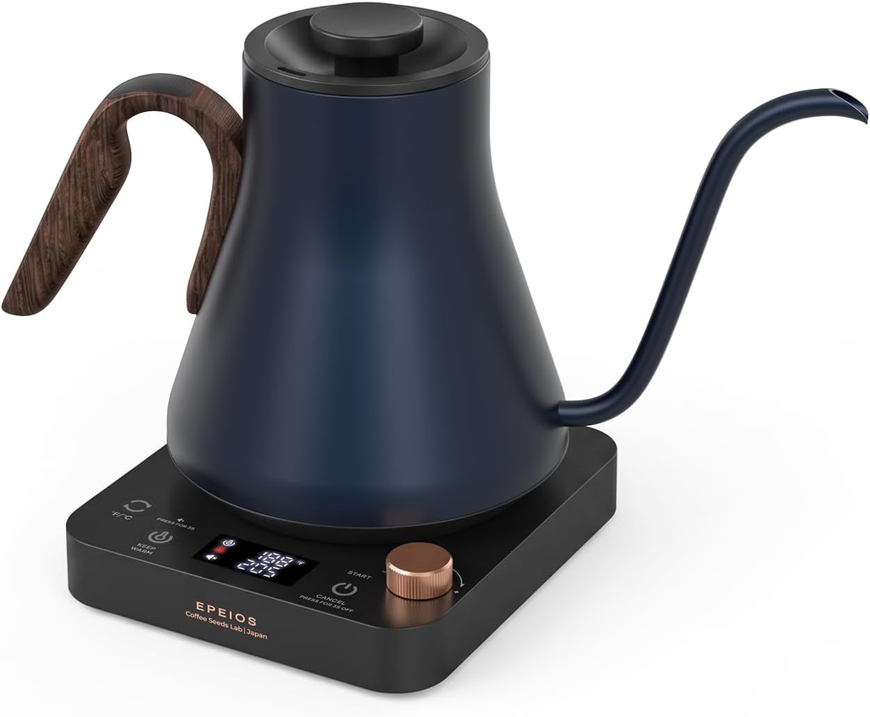 Epeios Electric Kettle, Gooseneck Electric Kettle with ±1°F Temperature Control, 1200W Rapid Heating for Pour Over Coffee & Tea, 304 Stainless Steel Interior, Auto Shut-Off, 0.9L, Black