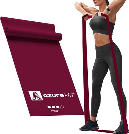 A AZURELIFE Professional Individual Exercise Resistance Bands, Single 5, 6,7 Ft or 8 Yards Elastic Bands, Non-Latex Stretch Bands for PT, Yoga, Pilates, Rehab, at-Home or The Gym Workouts