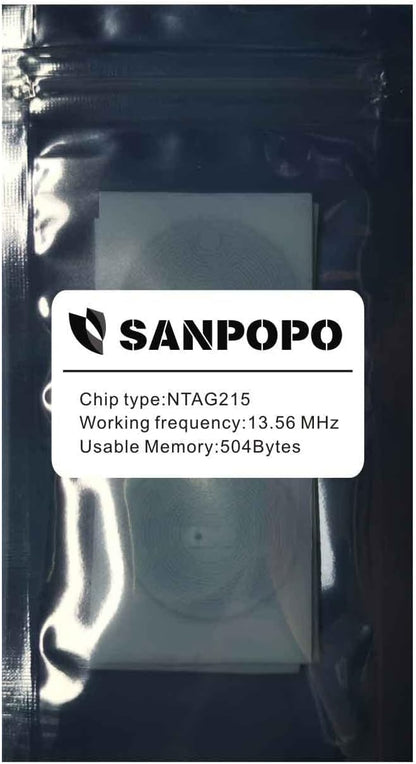 NFC Stickers NFC Tags Sticker NTAG215 NFC Rewritable Black Tags NFC 215 RFID Sticker (25mm) Programmable NFC Tag 504 Bytes Compatible with iPhone and All Other NFC Enabled Devices