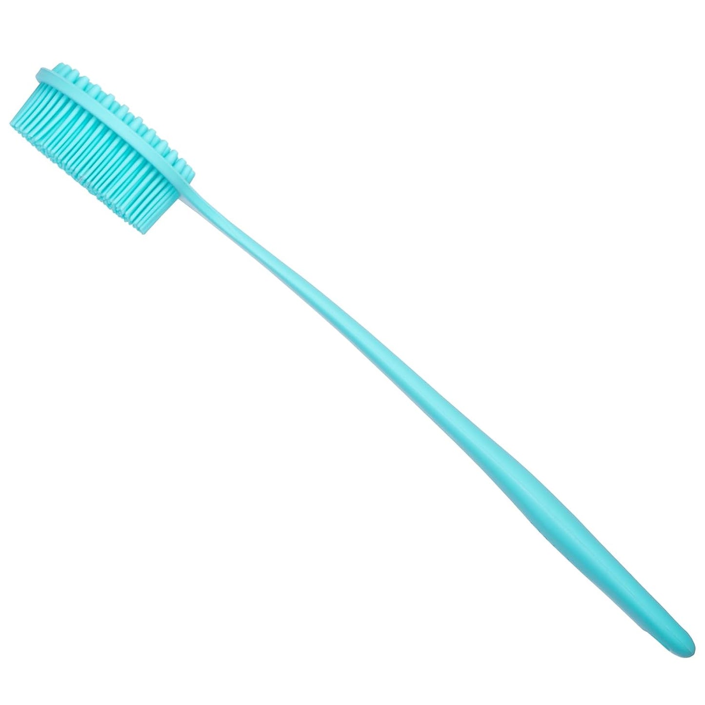 DNC Back Scrubber for Shower Soft Silicone Bath Body Brush with Long Handle (Black)