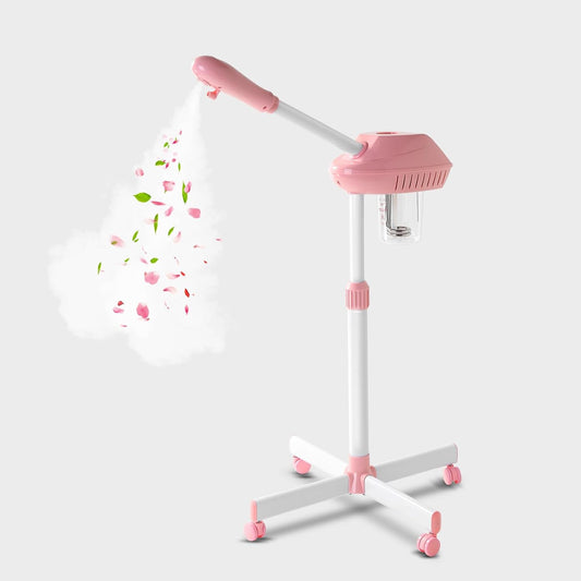 Professional Facial Steamer, Face Steam on Wheel, Estheticians Steamer-Pink