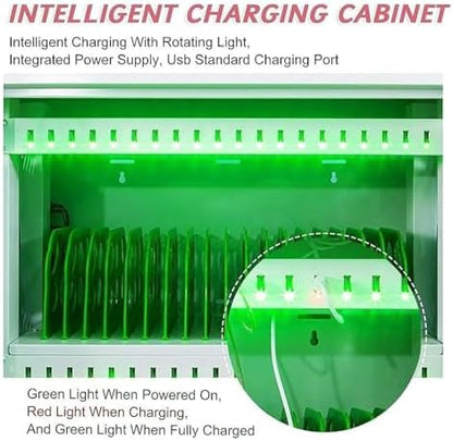 Wall-Mounted Phone Locker Charging Station - Secure Device Storage with USB Charging for Schools, Churches, AirportsPublic Spaces,White-6Slots