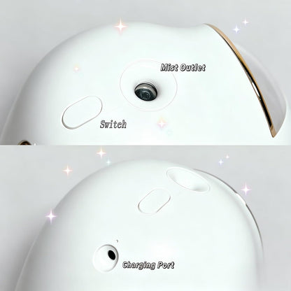 MIPOW x Miffy Cool Mist Humidifier, 350ml Humidifier with RGB Ambient Night Light, Ultra Quiet, Fine Mist, Cute Space Capsule Design, Desktop Humidifier for Bedroom Office Car, White