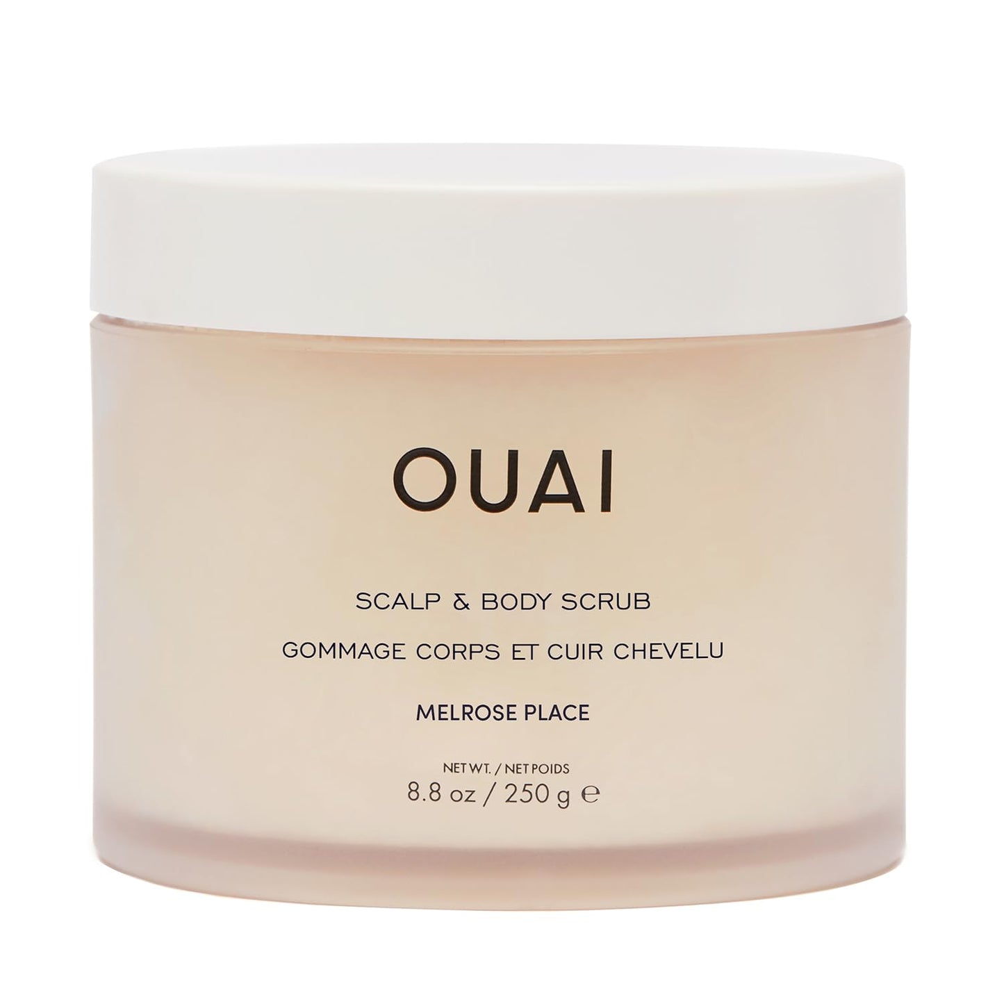 OUAI Scalp & Body Scrub, St. Barts - Exfoliating Body Scrub with Sugar & Coconut Oil Blend for Smooth, Moisturized Skin - Gentle Scalp Exfoliator for Removing Product Build Up (8.8 Oz)