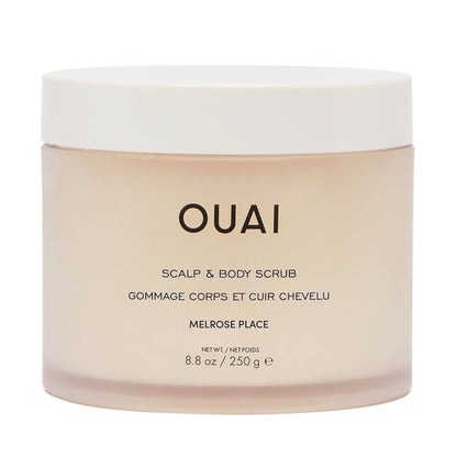 OUAI Scalp & Body Scrub, St. Barts - Exfoliating Body Scrub with Sugar & Coconut Oil Blend for Smooth, Moisturized Skin - Gentle Scalp Exfoliator for Removing Product Build Up (8.8 Oz)