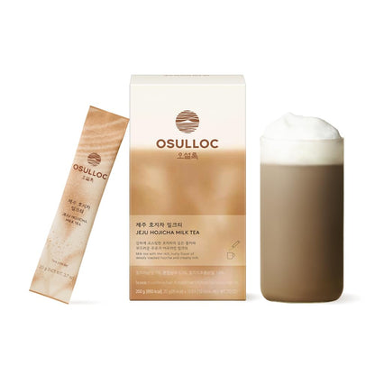 OSULLOC Jeju Matcha Milk Tea (7oz X 10 Packets), Easy on-the-go Stick type Powder Blended tea, Deep flavored matcha & creamy milk
