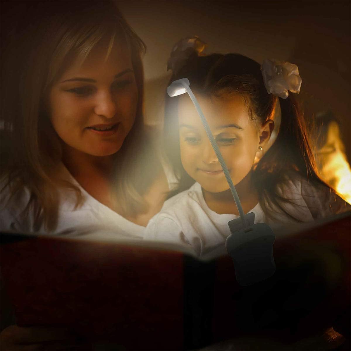 Vekkia 3000K Warm LED Rechargeable Book Light, Easy for Eyes, Clip on Reading Lights for Books in Bed, Car & Travel, Lightweight Slim 2.1 oz. Great for Readers