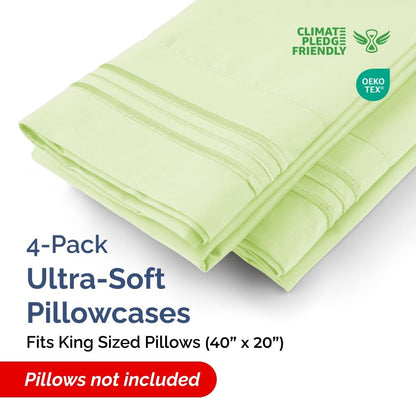 Standard Pillow Cases Set of 10 - Ultra Soft Hotel Quality Pillowcase Covers - Comfy, Cozy & Wrinkle Free - Shrink, Stain and Fade Resistant - Machine Washable Pillow Protectors - 10 Pcs Set - White - Colors A