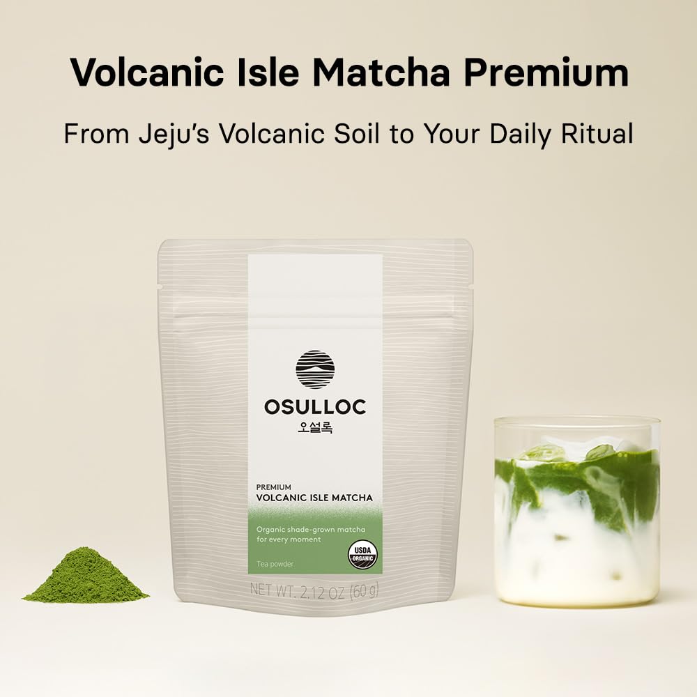 OSULLOC Jeju Matcha Milk Tea Powder Stick Packets, 10 Count