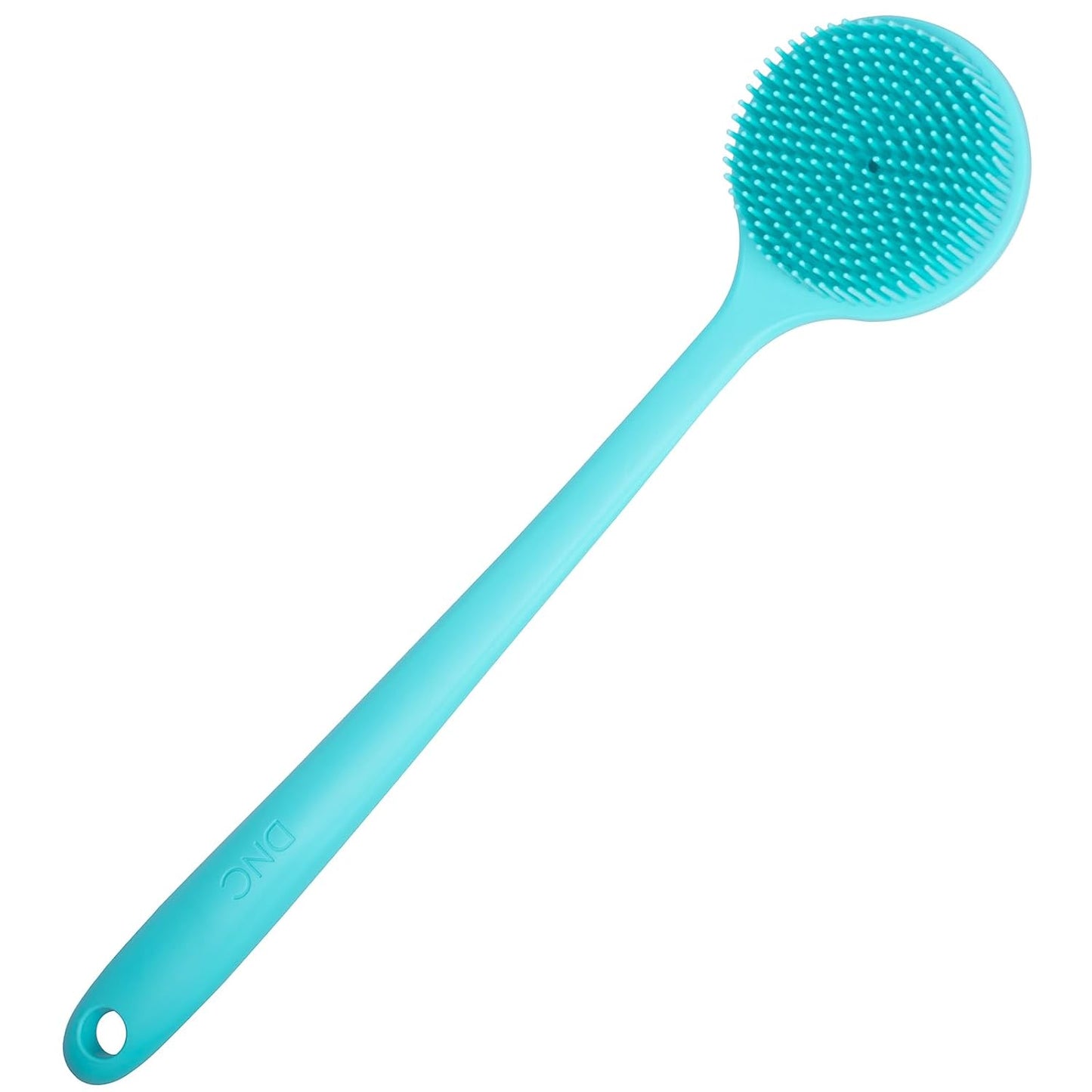 DNC Back Scrubber for Shower Soft Silicone Bath Body Brush with Long Handle (Black)
