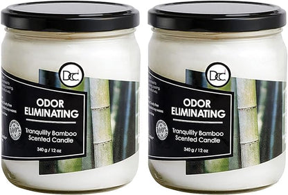 Vanilla Bean Odor Eliminating Highly Fragranced Candle - Eliminates 95% of Pet, Smoke, Food, and Other Smells Quickly - Up to 80 Hour Burn time - 12 Ounce Premium Soy Blend - Colors B