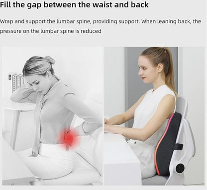 X Large Memory Foam Seat Cushion & Lumbar Support Pillow, Sciatica & Tailbone Pressure Relief Coccyx Cushion for Office Chair, Car, Wheelchair, Home