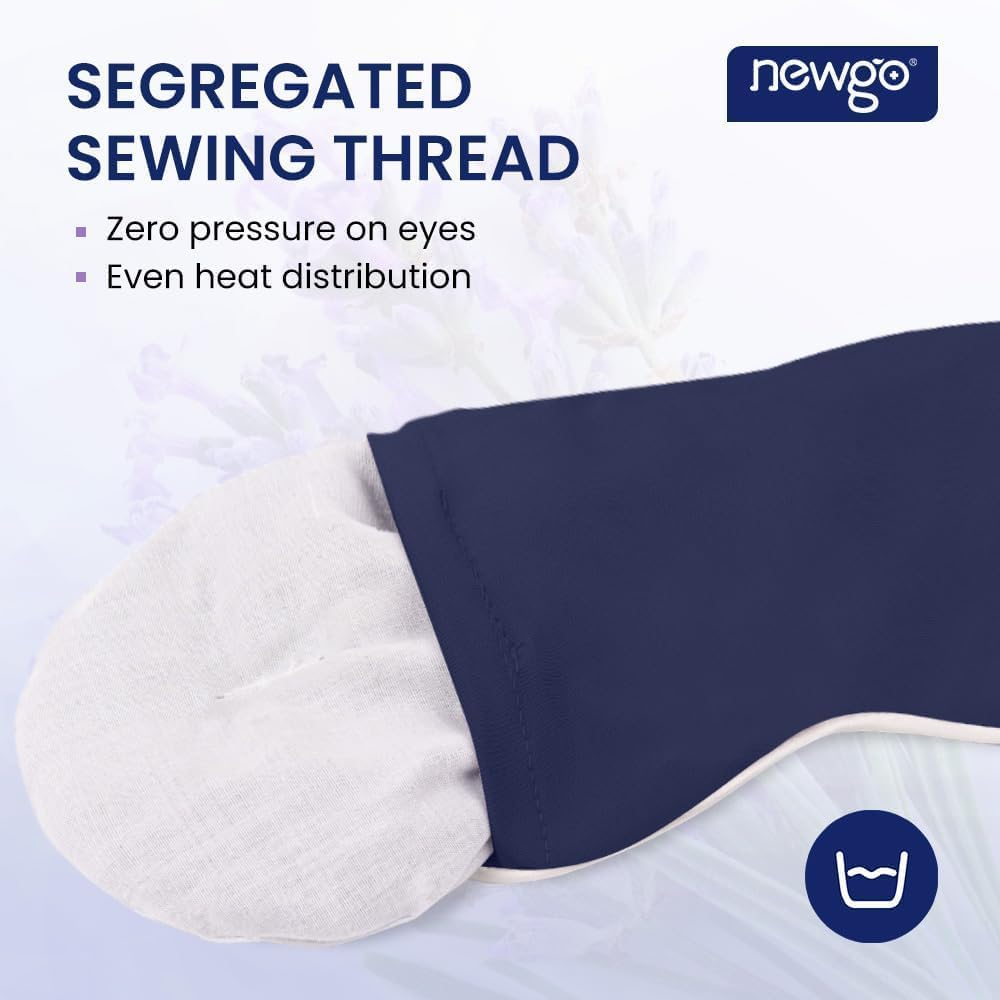 NEWGO Microwave Heated Eye Mask Soothing Relief for Dry Eyes, Heat Therapy Warm Eye Compress with Removable Cover for Stye, Blepharitis, Relaxation or Gift Choice - Blue