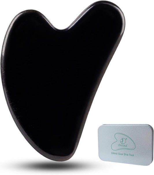 Gua Sha, Jade Stone Gua Sha Massage Tool, Guasha Tool for Face and Body Skin Massage. Gua Sha Set for Toxins Prevents Wrinkles for SPA Acupuncture, Therapy Trigger Point Treatment.