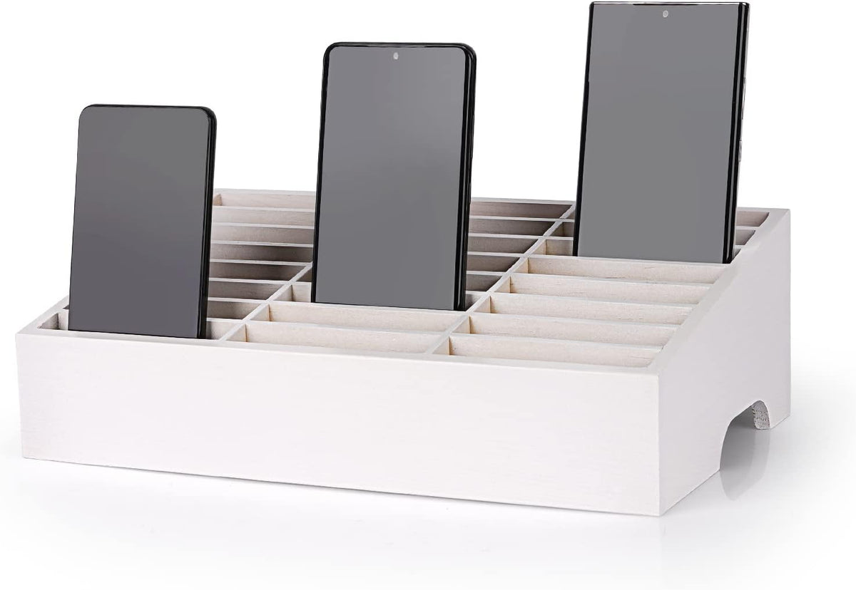 36-Grid Wooden Cell Phone Holder Desktop Organizer