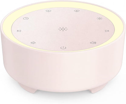 Kipcush White Noise Machine for Sleeping – High-Fidelity Non-Looping Sounds, Dimmable Night Light, USB Powered, Sleep Sound Machine for Baby, Kids & Adults (A - Model White+, Standard)