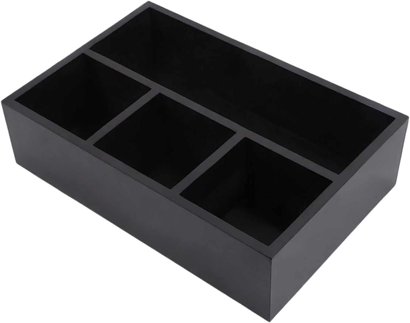 Tea Bag Box Black 6 Compartments Tea Organizer Storage Wood Drawer Station