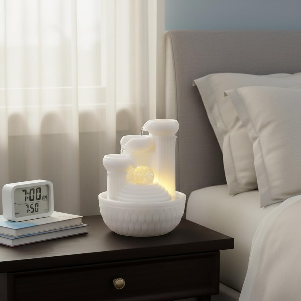Tabletop Water Fountain - Desktop Waterfall Fountain Indoor Tabletop Humidifiers Home Decoration for Office, Living Room, or Bedroom