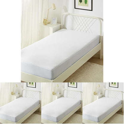 Amazon Basics Waterproof Mattress Protector, Fitted, Silent Protection, Twin, White