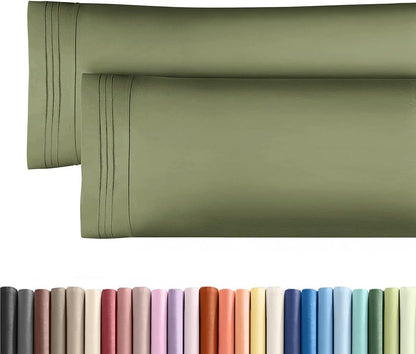Standard Pillow Cases Set of 10 - Ultra Soft Hotel Quality Pillowcase Covers - Comfy, Cozy & Wrinkle Free - Shrink, Stain and Fade Resistant - Machine Washable Pillow Protectors - 10 Pcs Set - White - Colors A
