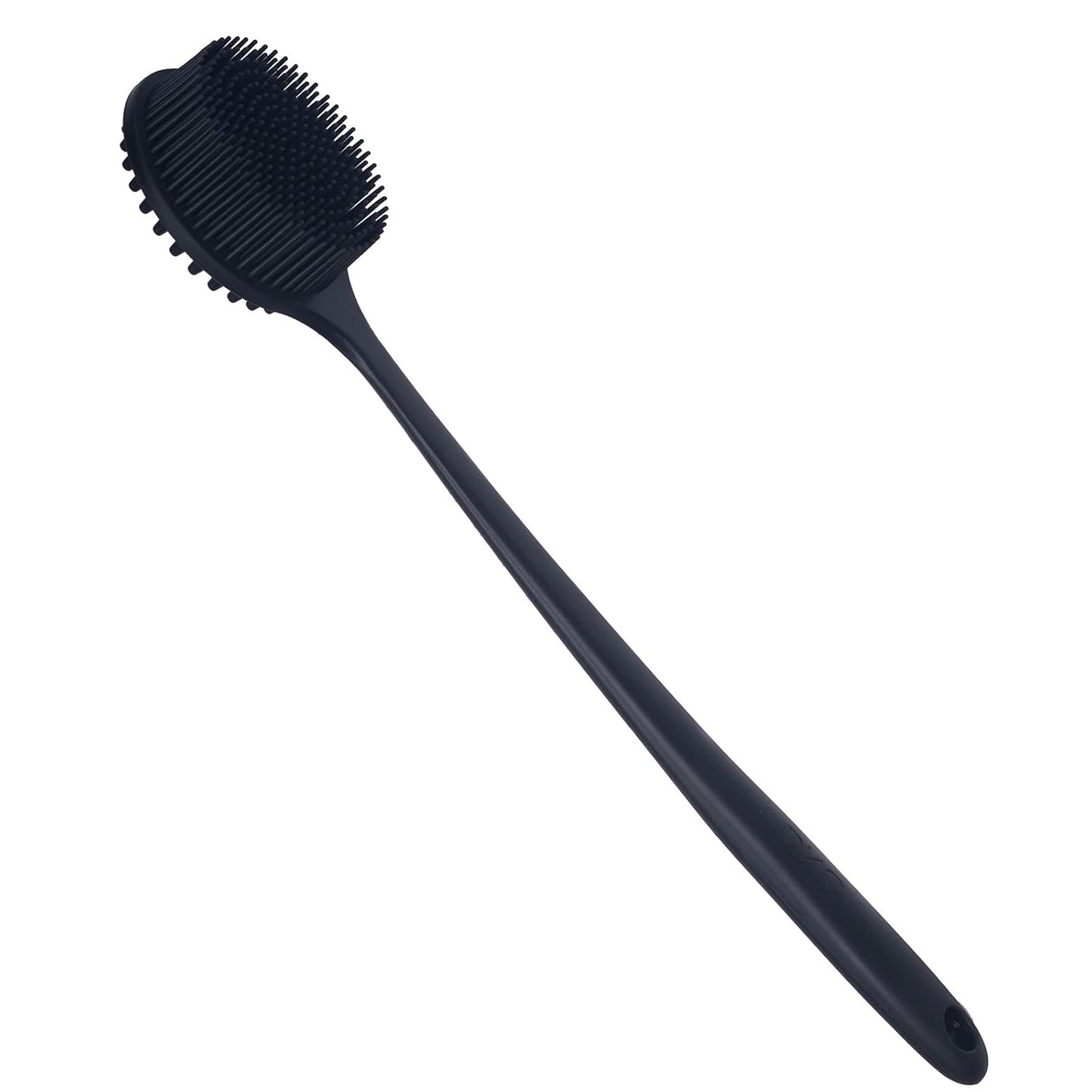 DNC Back Scrubber for Shower Soft Silicone Bath Body Brush with Long Handle (Black)
