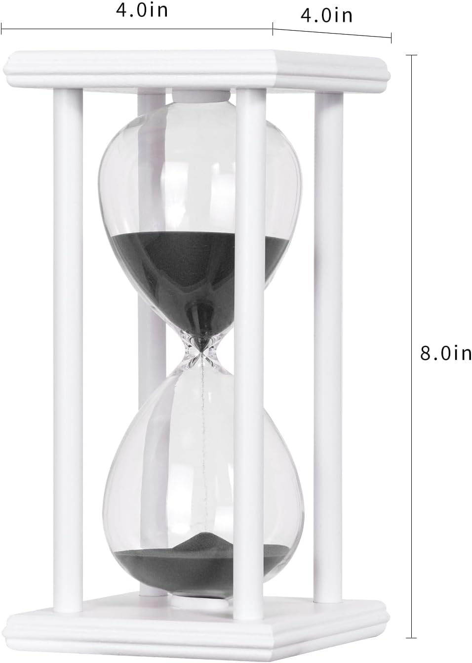 BELLAWARE Hourglass Timer with Red Sand, 60 Minute Wooden Sand Timer | Creative Handcraft Decoration