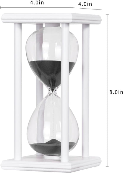 BELLAWARE Hourglass Timer with Red Sand, 60 Minute Wooden Sand Timer | Creative Handcraft Decoration