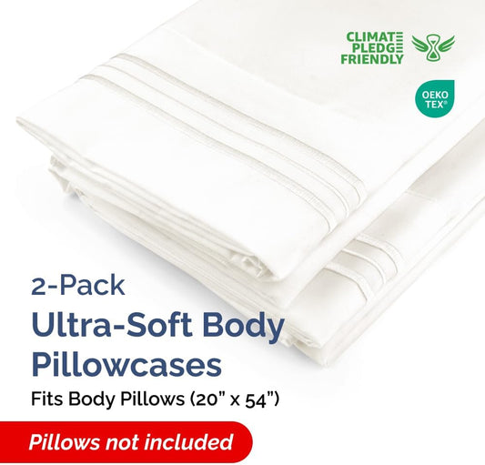 Standard Pillow Cases Set of 10 - Ultra Soft Hotel Quality Pillowcase Covers - Comfy, Cozy & Wrinkle Free - Shrink, Stain and Fade Resistant - Machine Washable Pillow Protectors - 10 Pcs Set - White - Colors B