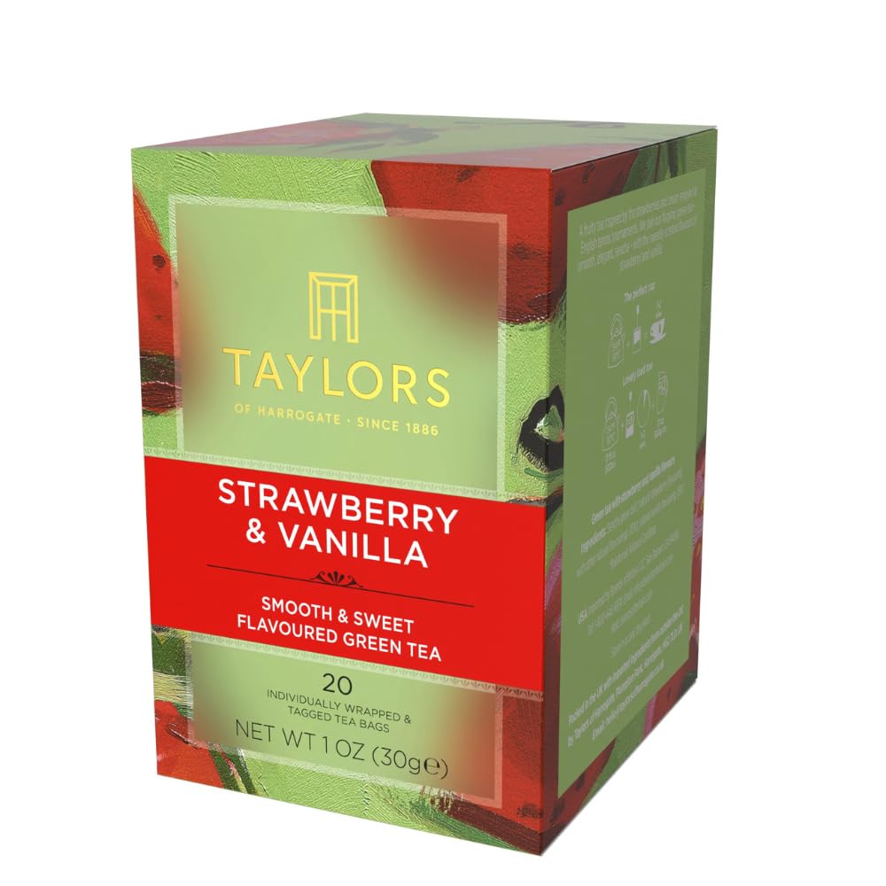 Taylors of Harrogate Strawberry & Vanilla Green Tea, 20ct (Pack of 1)