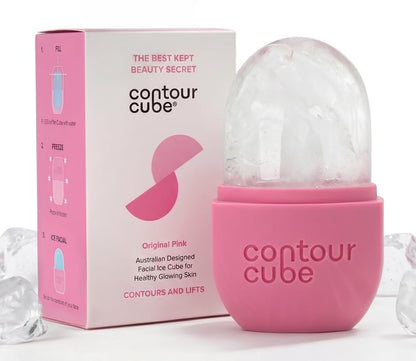 Contour Cube Original - Ice Roller for Sculpting & De-Puffing - Face Ice Roller & Massager with BPA-Free Silicone - Ice Mold for Face - Skin Care Tools for Daily Skincare (180ml) - Marble