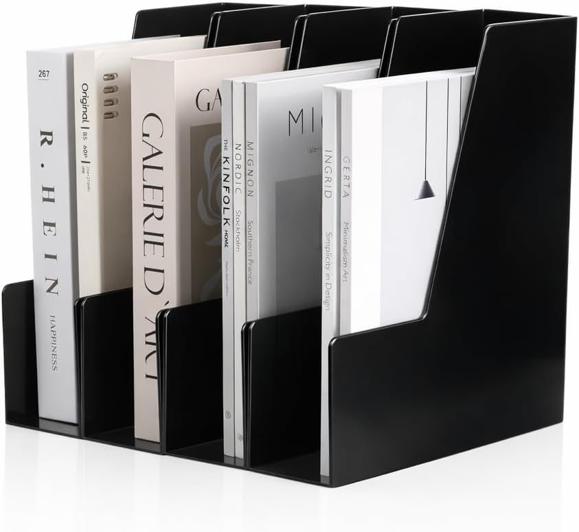 CiWiVOKi Vertical File Holder, PET Desk Organizer, Black