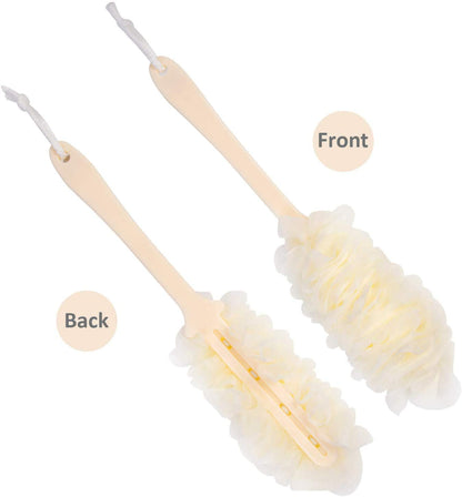 Back Scrubber for Shower, Loofah Long Handle Bath Body Brush, Soft Nylon Mesh Sponge On a Stick for Shower Men Women Kids Elderly, Exfoliating Scrub Cleaning Luffa for All Kinds of Skin(Blue)