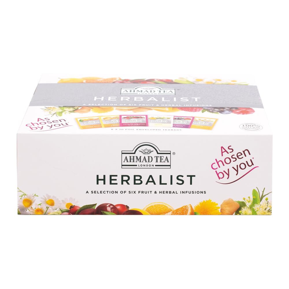 Ahmad Tea Variety Gift Box, 60 Foil Enveloped Teabags, Twelve Teas, 1 Count
