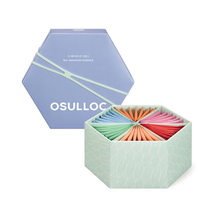 OSULLOC Premium Tea Collection (40 count, 10 flavors x 4 ea), Self Care Sampler Gift Box Variety Pack, Premium Organic Pure & Blended Tea from Jeju