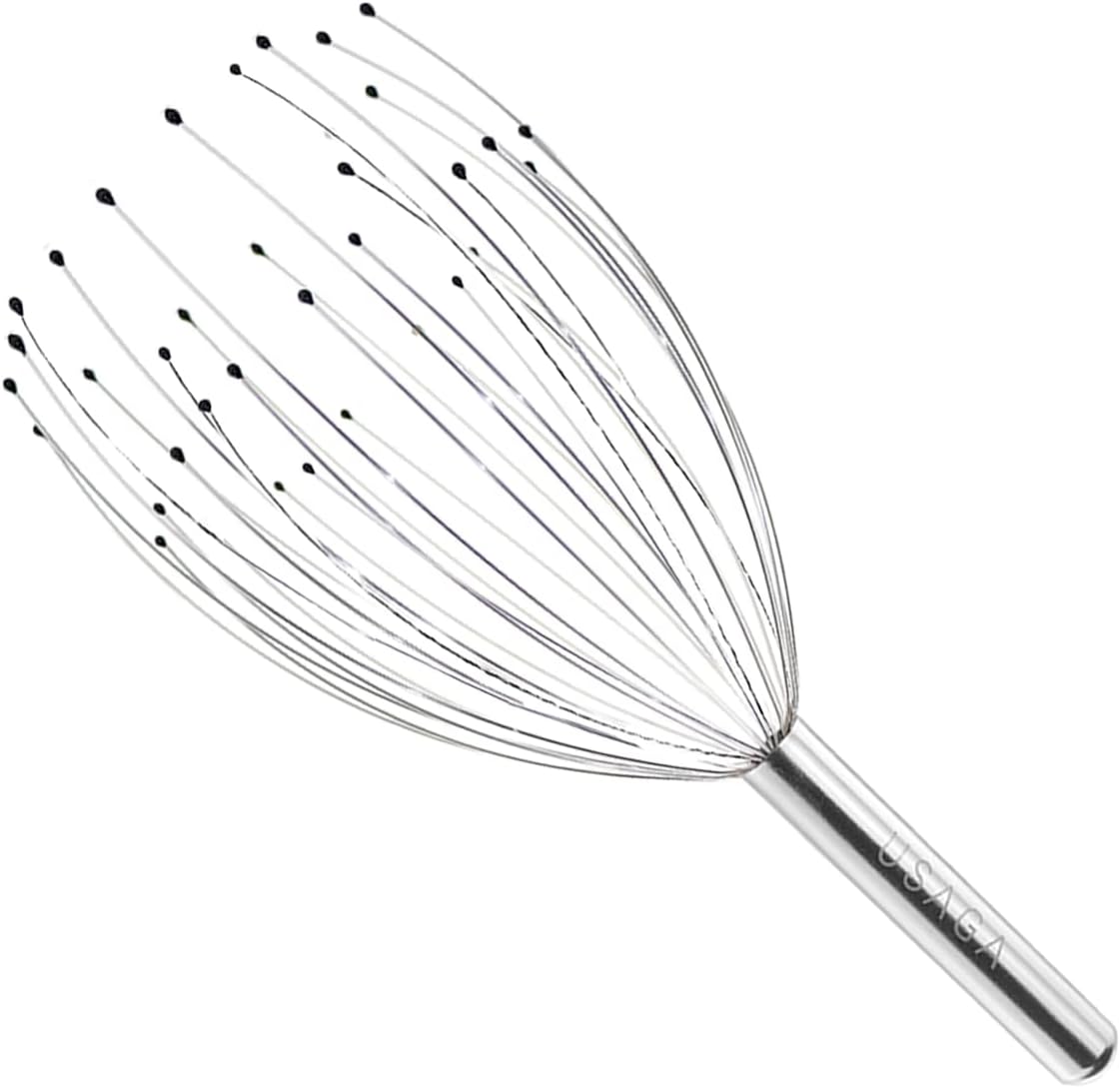 USAGA 36 Fingers Head Massager Scalp Massager Head Scratcher, Stocking Stuffers Gift for Scalp Body Relaxing (Black)