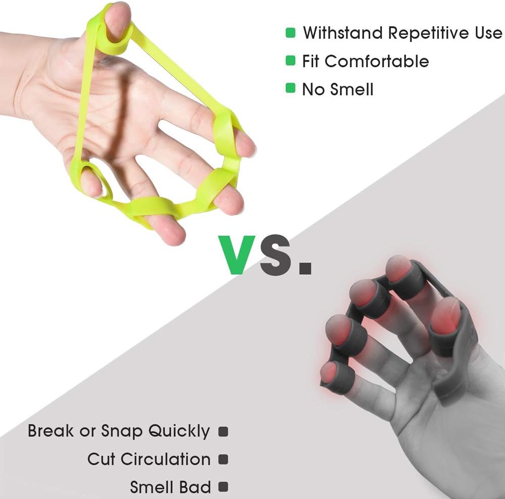 Hand Grip Strengthener, Finger Exerciser, Grip Strength Trainer (6 PCS),New Material,Forearm Grip Workout, Finger Stretcher, Relieve Wrist Pain, Carpal Tunnel