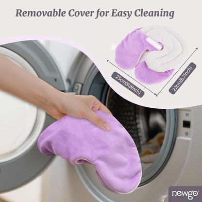 NEWGO Face Heating Pad Sinus Relief Mask, Moist Heat Face Mask Microwavable, Warm Compress for Sinus Pressure Relief, Migraine, Tension Headache Relief - Purple