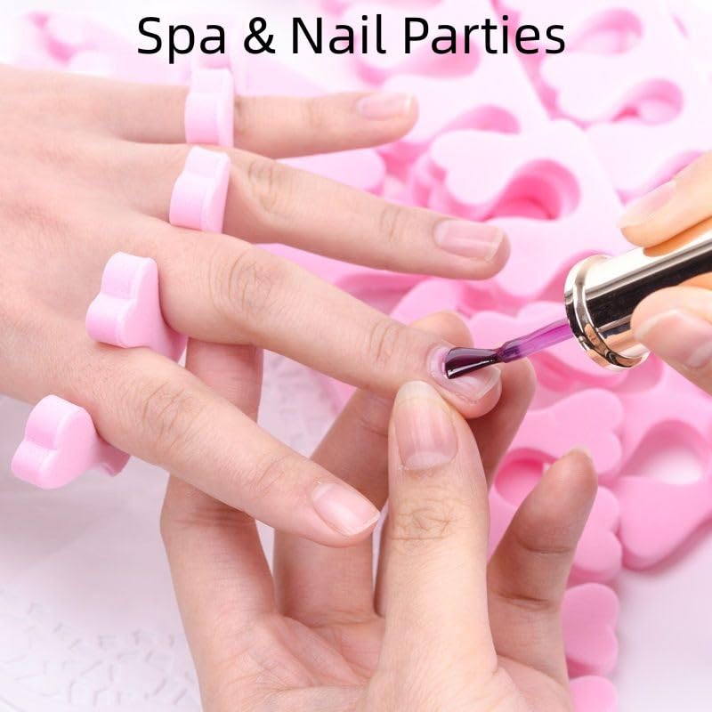 48pcs Sponge Toe Separators Pedicure Set for Nail Polish- Premium Nail Art Painting and Polishing Tool Kit, 4 Funy Color
