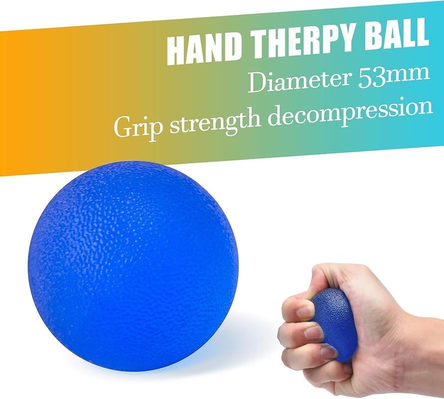 Grip Strength Trainer 7 Pack Adjustable Hand Gripper, Finger Stretcher Resistance Extensor Bands, Finger Exerciser, Grip Strength Ring & Stress Ball, Hand Grip Strengthener