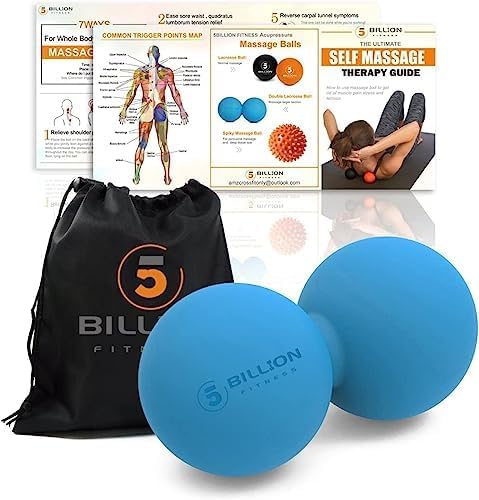 5BILLION FITNESS Peanut Massage Ball,Double Lacrosse Ball and Mobility Massage Ball for Physical Therapy - Deep Tissue Massage Tool for Myofascial Release, Muscle Relaxer, Acupoint Massage (Purple)