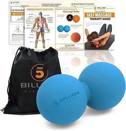 5BILLION FITNESS Peanut Massage Ball,Double Lacrosse Ball and Mobility Massage Ball for Physical Therapy - Deep Tissue Massage Tool for Myofascial Release, Muscle Relaxer, Acupoint Massage (Purple)