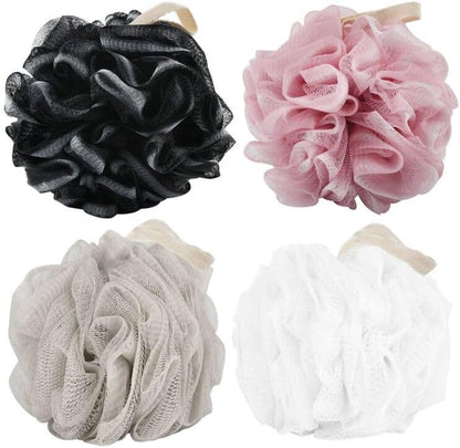 Chuya Bath Sponges Loofahs 70 Grams Large Size,4 Pack Shower Sponge Exfoliating Cleaning Bath Loofa Body Scrubber Balls for Women Men Children Washing