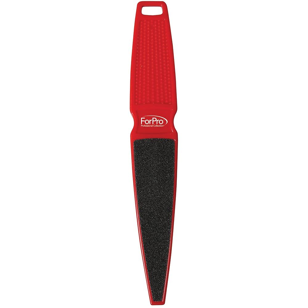 ForPro Professional Collection Pedicure Paddle Foot File, Double-Sided Foot File for Heels, Disposable & Sanitizable, 80/120 Grit, Red, Pack of 12