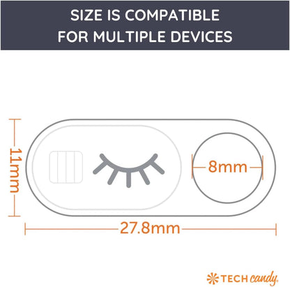 Tech Candy Bad Guy Blocker Webcam Cover Privacy Protector, White - Secure, Thin, Durable, for Computers, Laptops, Tablets, & Smartphones, Easy Application